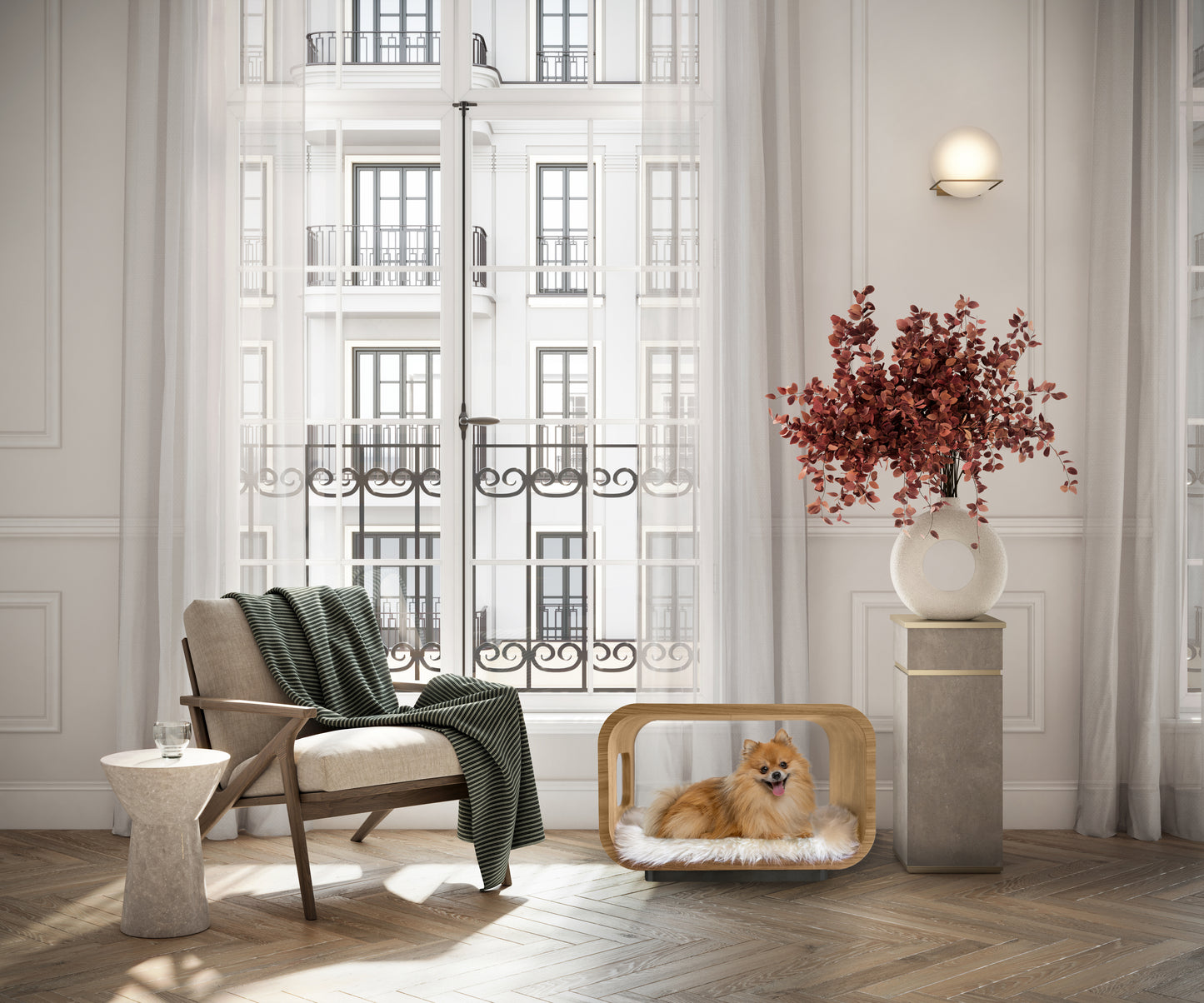 The LUNA Bed in White Oak